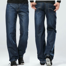 Мода мужская Бегуном свободные синие джинсы
